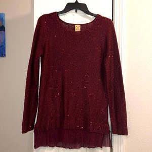 Maroon sparkly sweater